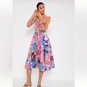 Alexandra Farmer for Anthropologie Painterly straps included Midi Dress 10